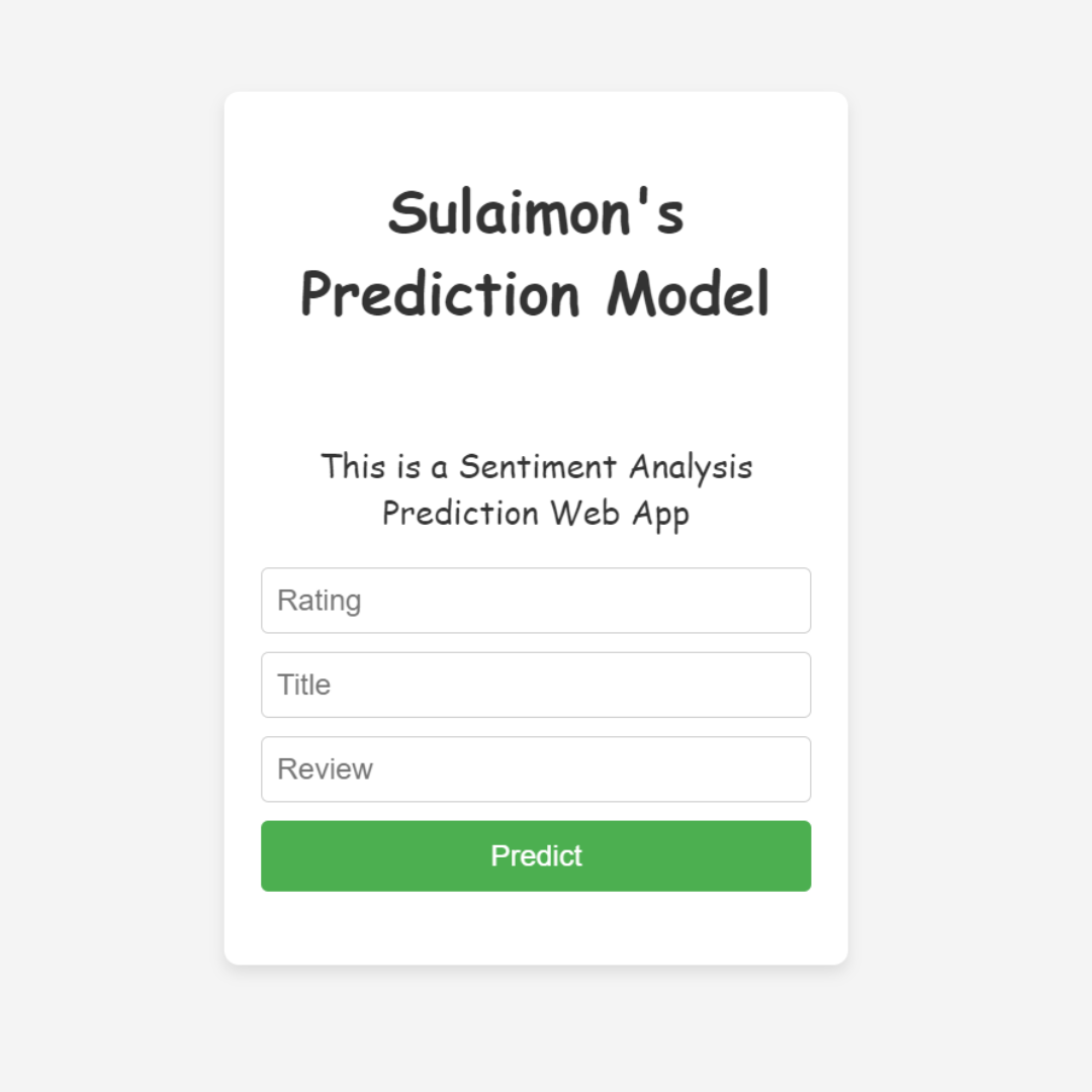 Review Prediction Model
